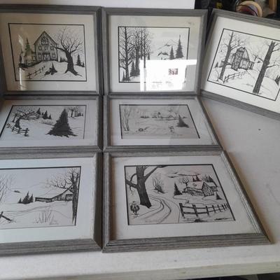 RARE Seven Greeley Independance Holiday Framed Prints Numbered and Signed
