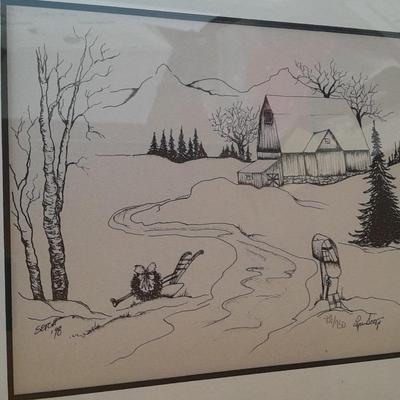 RARE Seven Greeley Independance Holiday Framed Prints Numbered and Signed