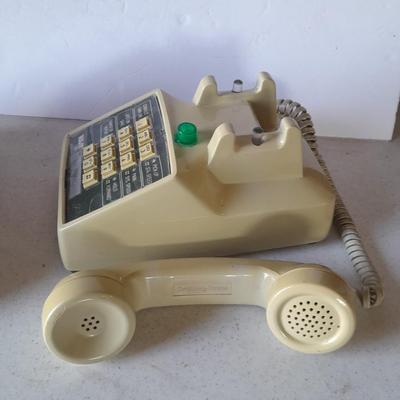 Two vintage push button / touch tone phones Radio Shack and Stromberg