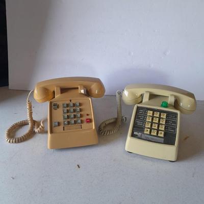 Two vintage push button / touch tone phones Radio Shack and Stromberg