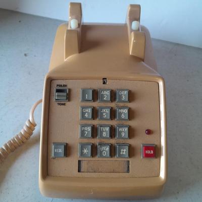 Two vintage push button / touch tone phones Radio Shack and Stromberg