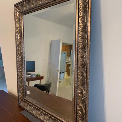 Clean 35 x 29 Large Framed Mirror