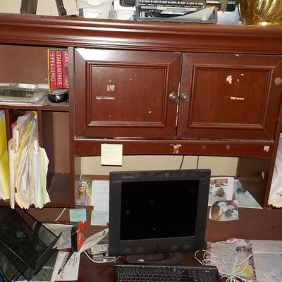Vintage wood office multi use desk. solid. est. $100.