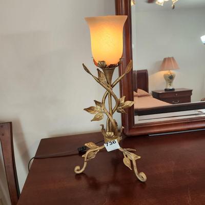 Heavy Metal Table Lamp 22" tall