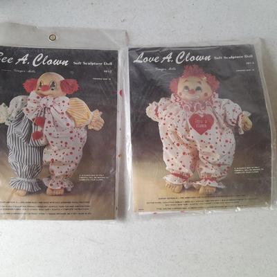 Two Ginger Mills craft kits Bee a clown and Love a clown