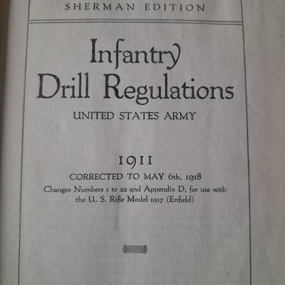 Infantry Drill Regulations US Army 1911 book, Life Pearl Harbor, mask and 1959 Bench rest medal