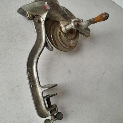 Vintage Pollman No. 3 Cherry Stoner Cherry pitter hand crank table vise mount