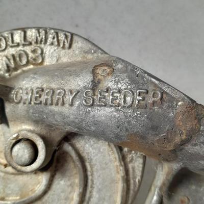 Vintage Pollman No. 3 Cherry Stoner Cherry pitter hand crank table vise mount