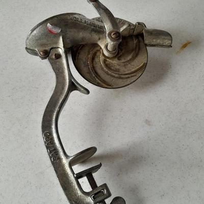 Vintage Pollman No. 3 Cherry Stoner Cherry pitter hand crank table vise mount