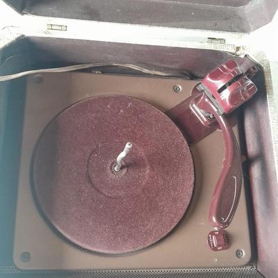 Antique portable electric record player