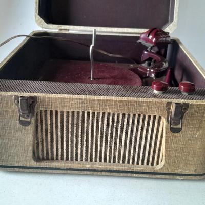 Antique portable electric record player