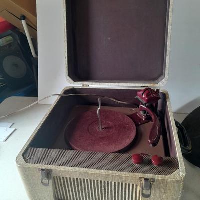 Antique portable electric record player