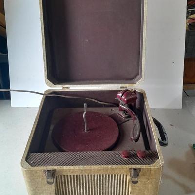 Antique portable electric record player