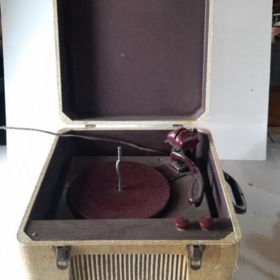 Antique portable electric record player