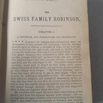 Vintage Illustrated Swiss Family Robinson hardback book Belford, Clarke & Co.
