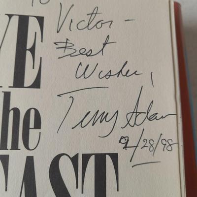 Two autographed books - The Rising Signed Tim LaHaye and Jerry Jenkins - Eye of the Beast Terry Adams Signed