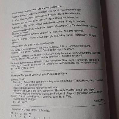 Two autographed books - The Rising Signed Tim LaHaye and Jerry Jenkins - Eye of the Beast Terry Adams Signed