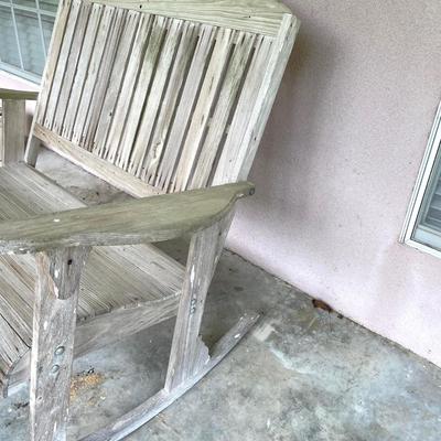 Double Wooden Outdoor Rocker