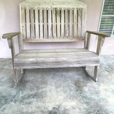 Double Wooden Outdoor Rocker