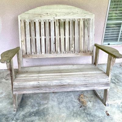 Double Wooden Outdoor Rocker