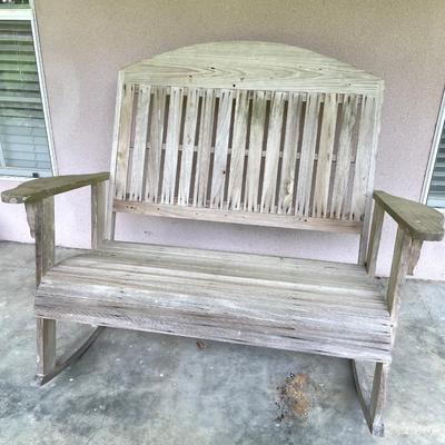 Double Wooden Outdoor Rocker