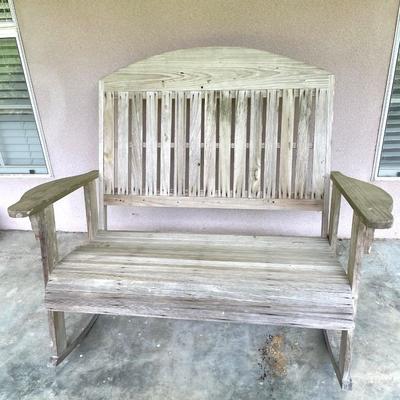 Double Wooden Outdoor Rocker