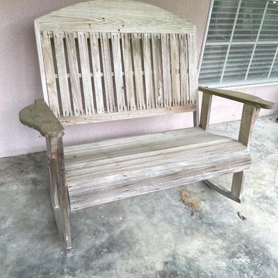 Double Wooden Outdoor Rocker