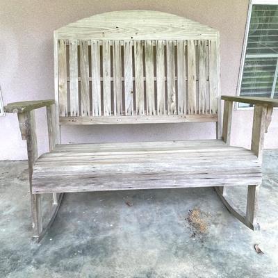 Double Wooden Outdoor Rocker