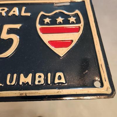 1949 Inaugural District of Columbia License Plate