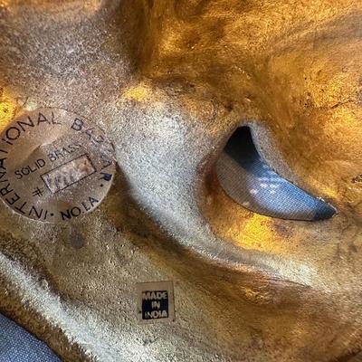 Solid Brass (2) Theatrical Wall Masks Decor