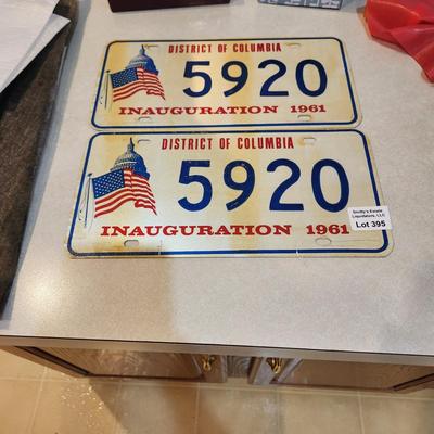 1961 District of Columbia License Plate Inauguration w Parking  John F. Kennedy