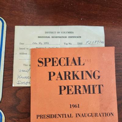 1961 District of Columbia License Plate Inauguration w Parking  John F. Kennedy