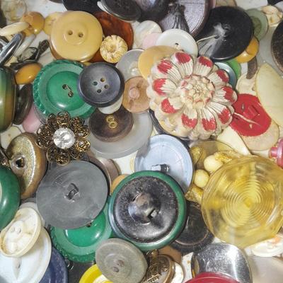 Ziplock bag of Buttons, new, old, vintage and antique