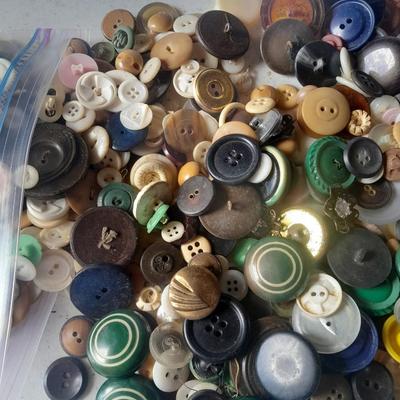 Ziplock bag of Buttons, new, old, vintage and antique