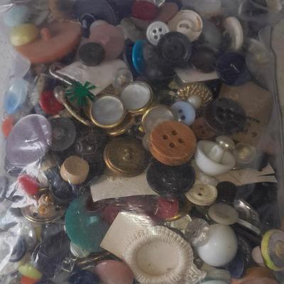 Ziplock bag of Buttons, new, old, vintage and antique