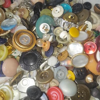 Ziplock bag of Buttons, new, old, vintage and antique