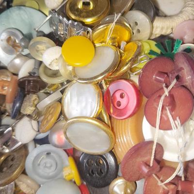 Ziplock bag of Buttons, new, old, vintage and antique