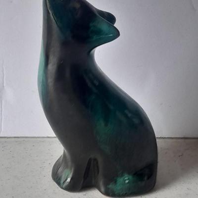 Pottery vases, blue metal, Puru, and Howling Coyote / wolf pottery