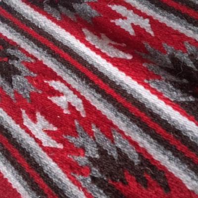 Signed pottery vase with Native dolls and Native. table throw rug