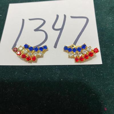 Patriotic Chip On Earrings