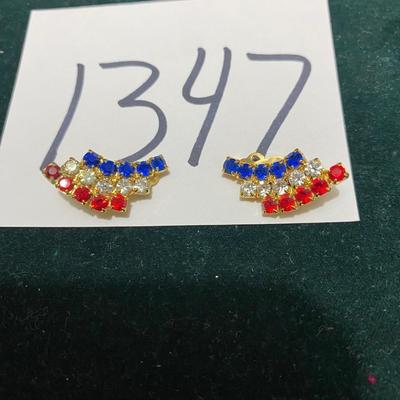 Patriotic Chip On Earrings