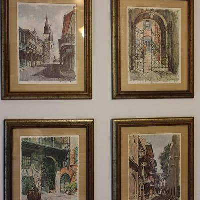 Don Davey Set of (4) Framed New Orleans Landscapes