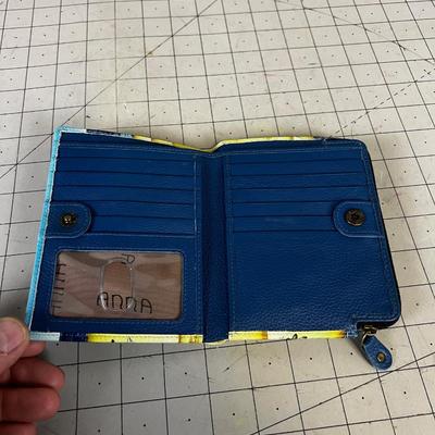 Anna Painted Leather Wallet Beach Scene 