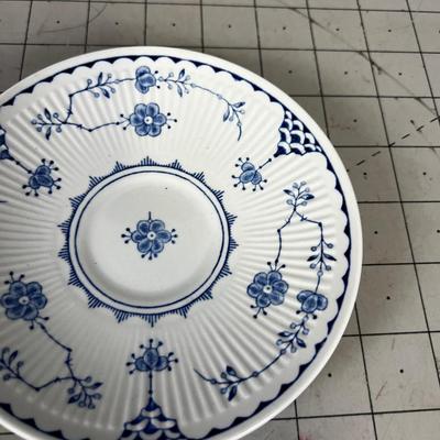 Franciscan Blue Demark Ironstone Tea Cup Saucers (10) 