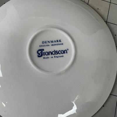 Franciscan Blue Demark Ironstone Tea Cup Saucers (10) 