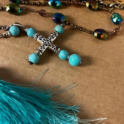 Pile of Costume: Blue Tassel and Faux Turquoise