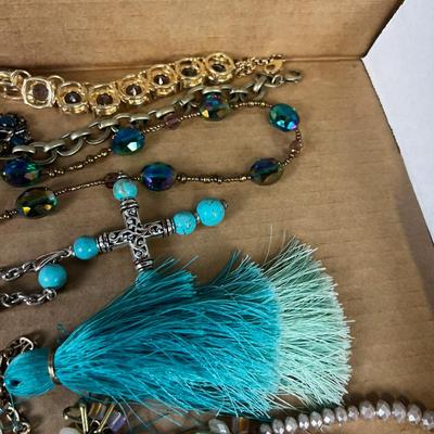 Pile of Costume: Blue Tassel and Faux Turquoise