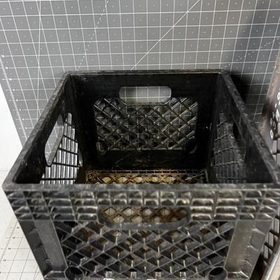 2 Heavy Duty Milk Crates Gray