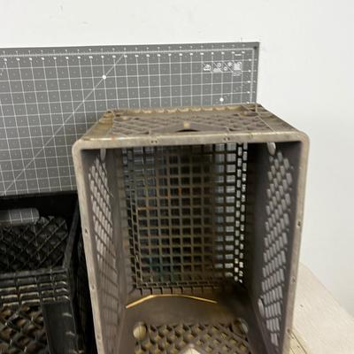 2 Heavy Duty Milk Crates Gray