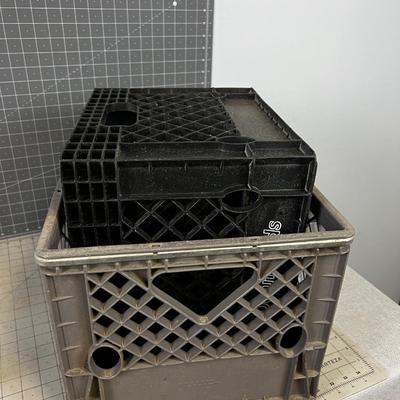 2 Heavy Duty Milk Crates Gray